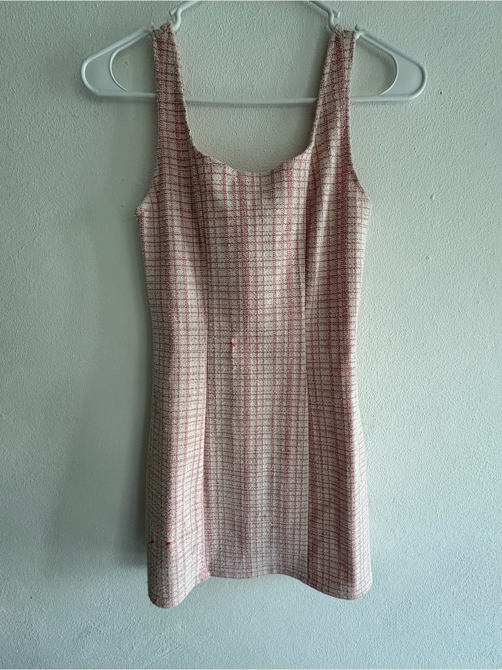 SHEIN Pink & Cream Tweed Mini Dress